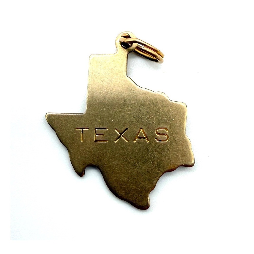 Texas Charm Pendant 1962 Godbey Automade‎ Souvenir Jewelry 12K TX Gold